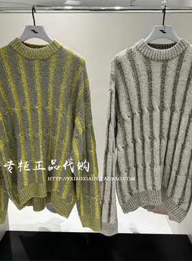 TOFOURTH专柜正品 2024冬款男女条纹针织衫TFE4060088 XXE4060225