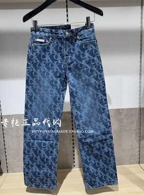 CK Jeans专柜正品 2025早秋新款女士复古满印直筒牛仔裤 47C794G
