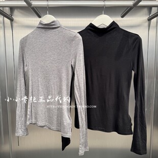 CK Jeans专柜正品 2025秋款女士复古半高领羊毛长袖T恤 44D239G