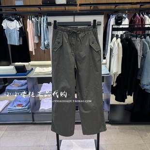 CK Jeans专柜正品 2025早秋新款女士抽绳腰阔腿伞兵工装裤47C637G