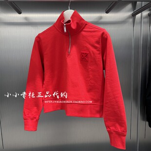 CK Jeans专柜正品 2025冬季新款女士新年红字母标拉链卫衣44E288G