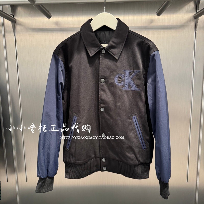 CKJeans撞色刺绣棉服外套