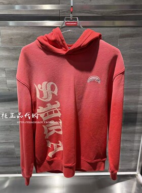 SprayGround专柜正品 2026春款男女红色印花连帽卫衣 W1213337