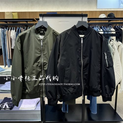 CKJeans侧拉链棒球领夹克外套