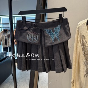 T75C22E1025 女士A字百褶裙半身裙 轻奢潮牌TCH专柜正品 2025秋款