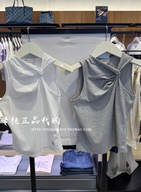 CK Jeans专柜正品 2026春夏新款女士辣妹镂空修身背心 A47G404G