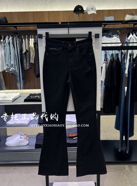 CK Jeans专柜正品 2025秋款女士复古高腰直筒微喇牛仔裤 47D746G