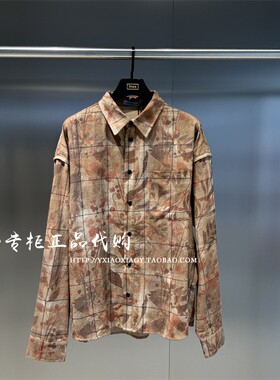 INXX专柜正品 2024秋款TOFOURTH男女满印翻领长袖衬衫 TFE3040010