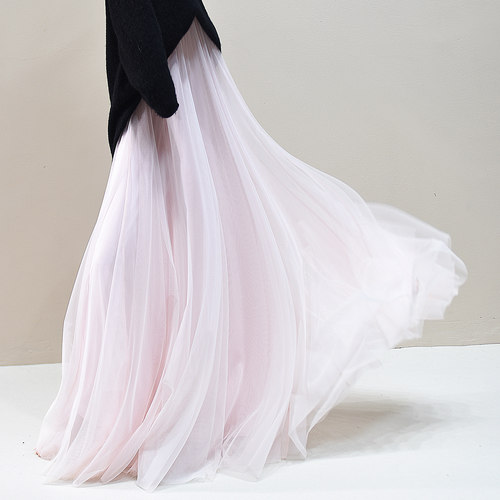 仙女风网纱半身裙女长款纱裙