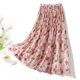 28010 裙A字裙 百褶中长款 薄款 小清新碎花雪纺半身裙女2025夏新款
