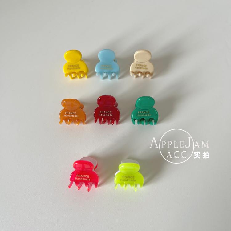 APPLEJAM 韩国 纯色 糖果色 质感树脂 刘海 碎发 顶夹 迷你小发抓