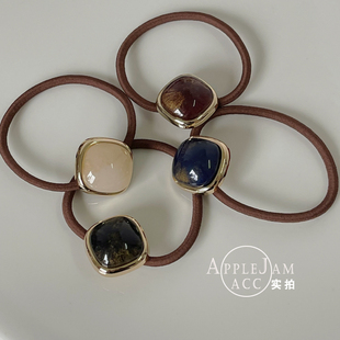 皮筋 韩国进口 金边水墨花纹发圈 小舍得同款 头绳 低调气质