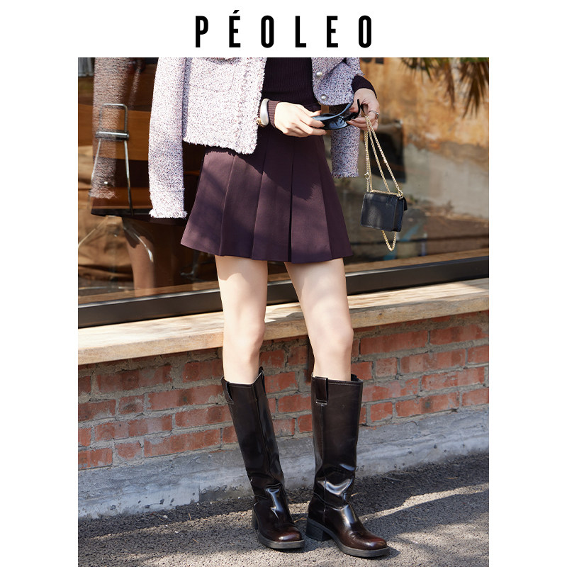 飘蕾暗红色百褶腰带半身裙26年春季新款高腰显瘦A字绵羊毛短裙女,女装/女士精品,半身裙,淘宝优惠券,粉丝福利购,淘宝优惠卷