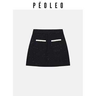 遮胯通勤A字半身裙 飘蕾小香风显瘦短裙冬季 清仓直降