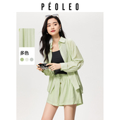 新款 飘蕾多色衬衣女夏季 套装 轻薄懒人两件套 薄荷曼波衬衫