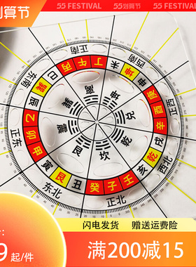 高精度透明罗盘立极尺圆形方形二十四山三元简约亚克力立极规
