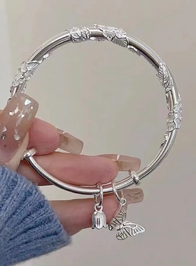 名泉9999足银手镯无电镀年轻款女