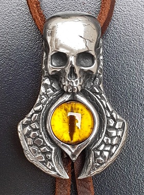 bolo tie波洛领带潮男女日本牛皮领绳蒸汽赛博朋克钛钢恶魔之眼瞳