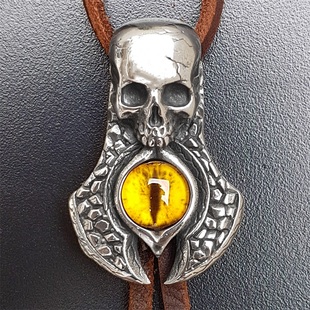 bolo tie波洛领带潮男女日本牛皮领绳蒸汽赛博朋克钛钢恶魔之眼瞳