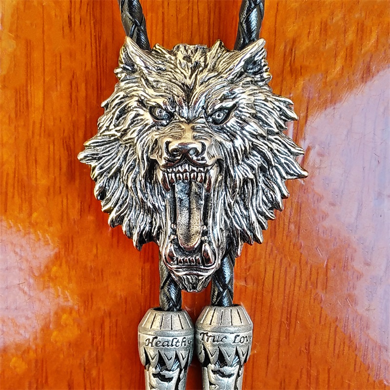 霸气狂野狼头首领带平原北美灰狼嚎狼吼猎犬凶恶逼真狼狗波洛领结