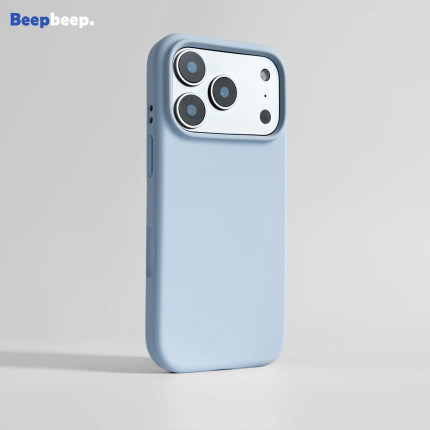 蓝灰色肤感液态硅胶适用苹果iPhone17promax手机壳17pro全包拍照键软糯16pro保护套15pro防摔14软壳13简约