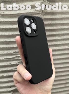 高级纯黑极简MagSafe磁吸软糯液态硅胶适用iphone17promax纯色16pro苹果15手机壳14防摔13镜头全包plus保护套