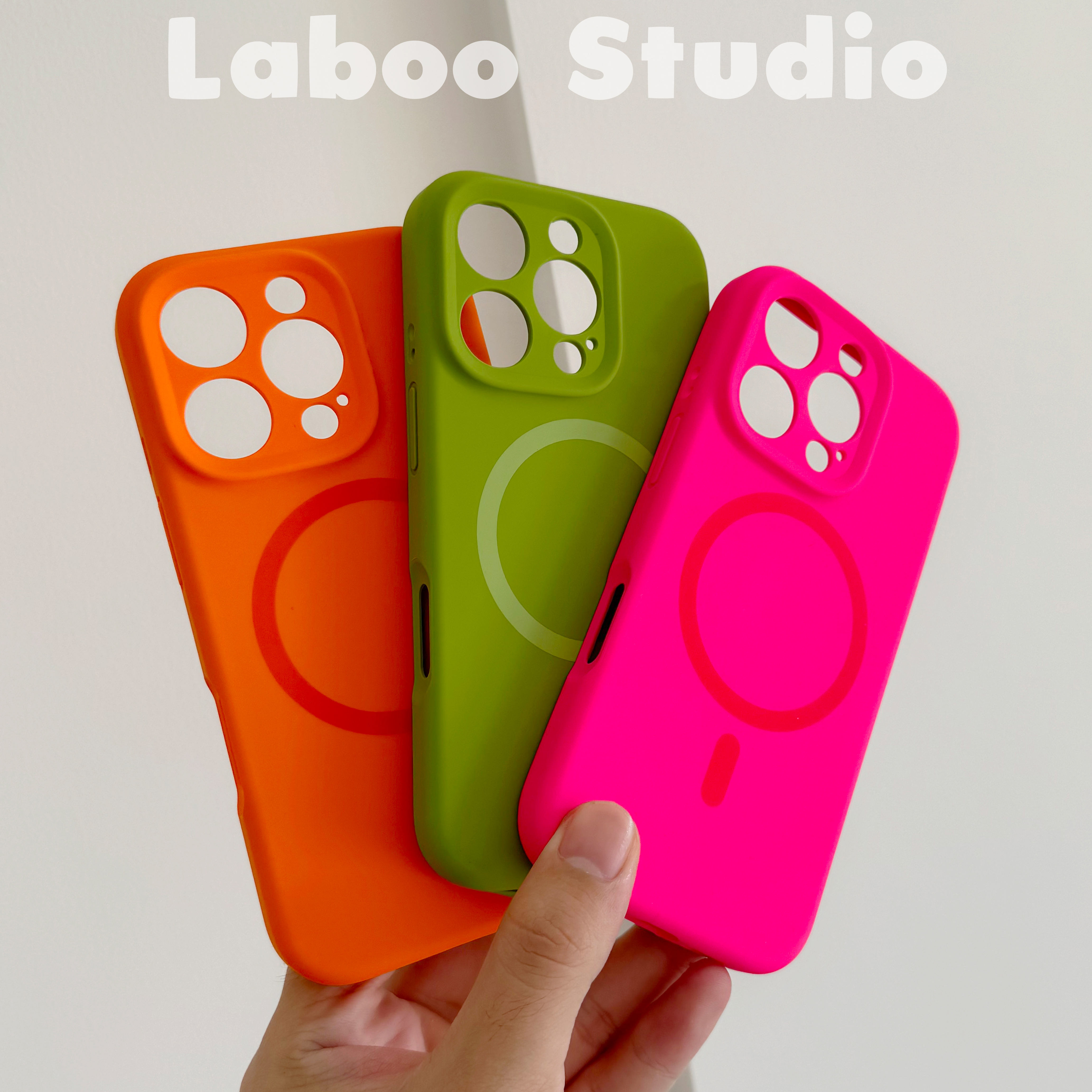 荧光色磁吸液态硅胶软糯苹果16