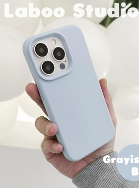 烟灰蓝高级感韩系ins软糯纯色液态硅胶苹果16pro软糯15promax手机壳全包简约适用iPhone14情侣13软12亲肤手感