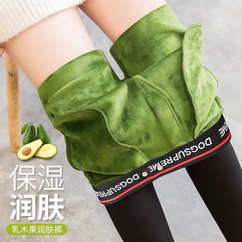 乳木果润肤绒2025秋冬新款打底裤女外穿八分高腰收腹小脚九分女裤