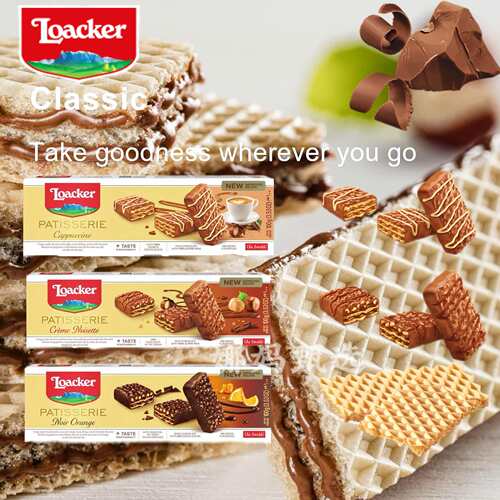 Loacker莱家黑巧涂层威化饼干