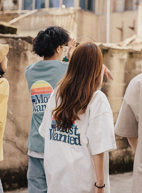 MostwantedLab MWTD 潮牌四周年限定百搭 彩虹短袖百搭男女宽松潮