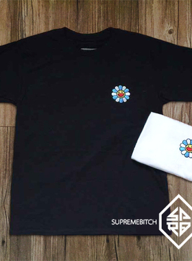 【现货包邮】Trunks 村上隆 刺绣太阳花 情侣装短袖T恤