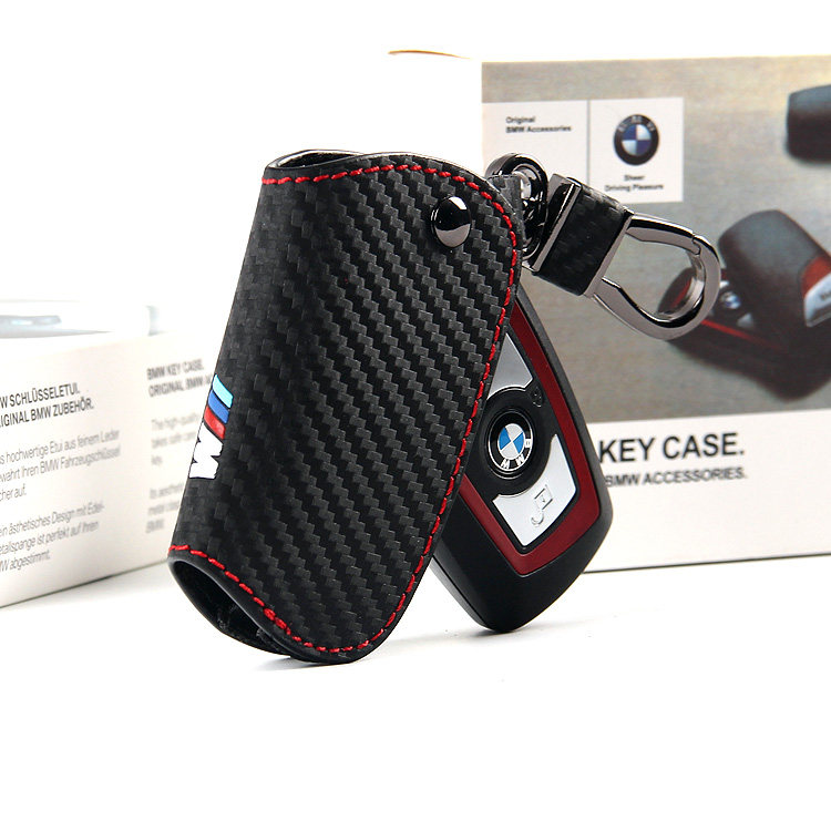 适用于宝马遥控器3系5系碳纤皮钥匙包 宝马M碳纤皮钥匙包 遥控包