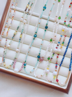 【通体钛钢洗澡免摘】泫雅风新中式巴洛克珍珠天然石项链女choker