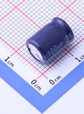 ERR1VM101F11C30T 直插铝电解电容 100uF 35V CLEAR 紫色PET 插件