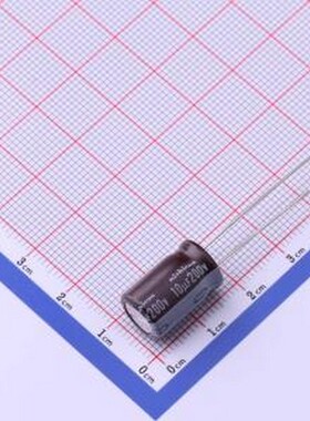 UPW2D100MPD 直插铝电解电容 10uF ±20% 插件,D10xL16mm