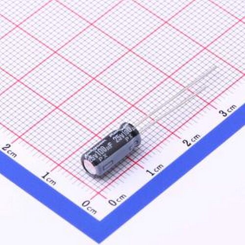 25PX100MEFC5X11 直插铝电解电容 100uF ±20% 25V 插件,D5xL11mm