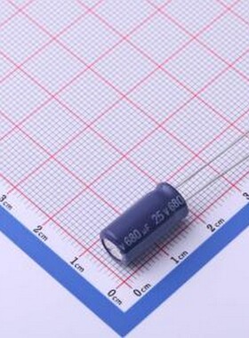 ERR1EM681F16OT 直插铝电解电容 680uF ±20% 25V 插件,D8xL16mm