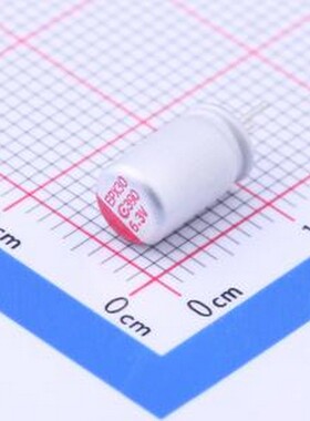 6R3AREP391M05X8E14P35 固态电容 390uF ±20% 6.3V 插件,D5xL8mm