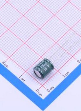 16ME100SZ 直插铝电解电容 100uF ±20% 16V 插件,D6.3xL7mm
