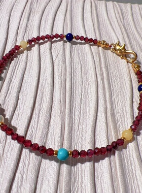 原创设计天然红石榴石手链