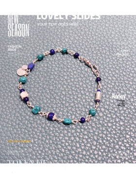 925银绕线天然青金石绿松石手链