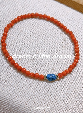 天然南红3mm柿子红手串新年