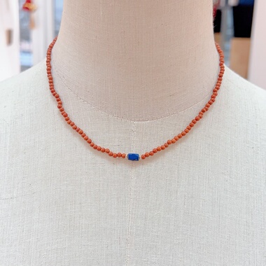 天然南红玛瑙绿松石简约锁骨链