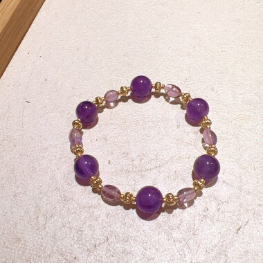 天然紫水晶9mm单圈手串女款