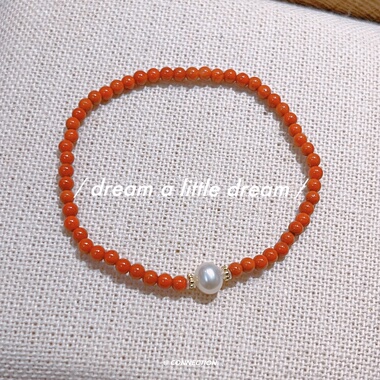 天然南红珍珠小米珠3mm手链