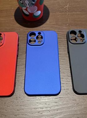 超薄磨砂 iPhone16promax手机壳pc塑料适用苹果16plus全包保护壳15pro防指纹14/13精孔镜头深蓝色红色