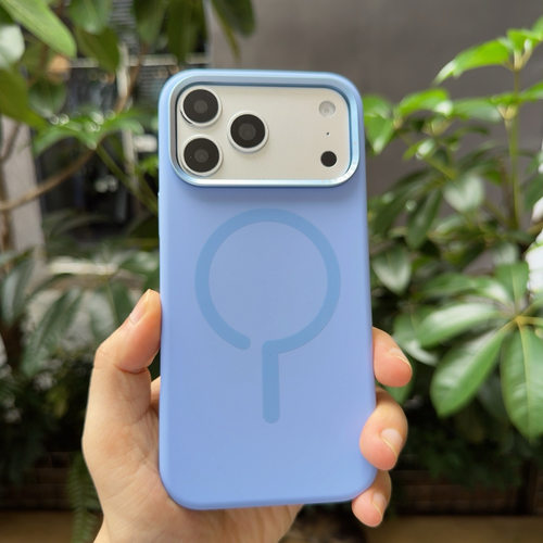 金属按键 iPhone18promax手机壳液态硅胶适用苹果18pro蓝色保护套17 pro max新款全包