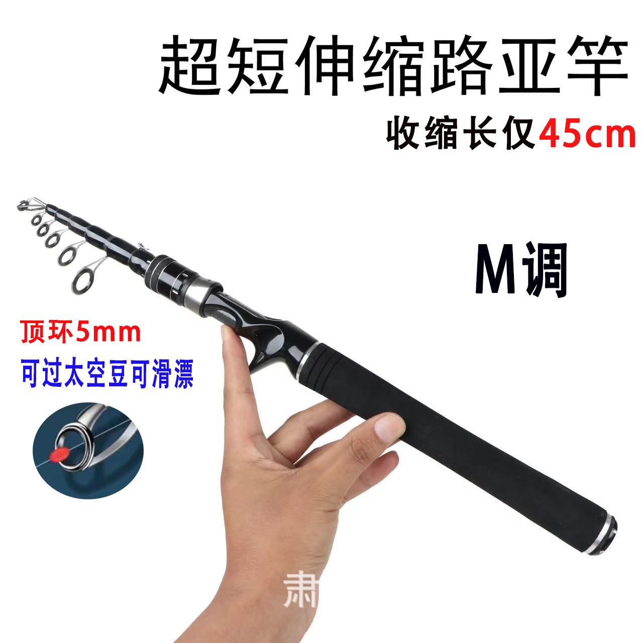迷你便携伸缩海竿路亚鱼竿 M调短节远投钓杆 马口路亚杆鱼竿