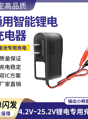 4.2V5V8.4V9V12.6V16.8V21V25.2V1A2A锂电池充电器 鳄鱼夹子头